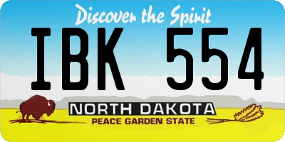 ND license plate IBK554