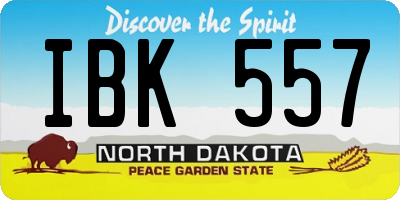 ND license plate IBK557