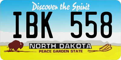 ND license plate IBK558