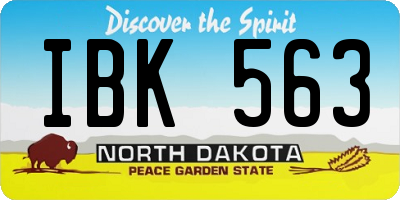 ND license plate IBK563