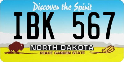 ND license plate IBK567