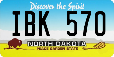 ND license plate IBK570