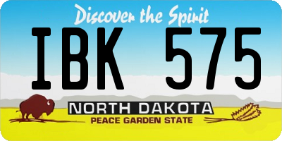 ND license plate IBK575