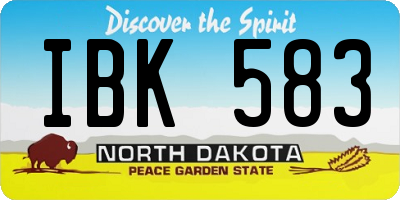 ND license plate IBK583