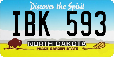 ND license plate IBK593