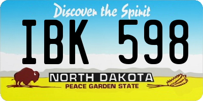 ND license plate IBK598