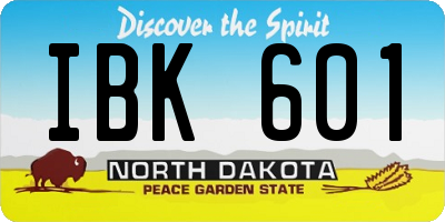 ND license plate IBK601