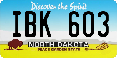 ND license plate IBK603