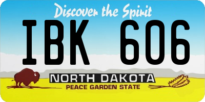 ND license plate IBK606