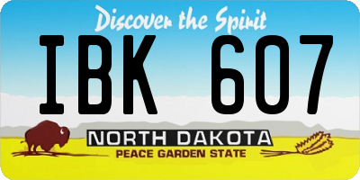 ND license plate IBK607