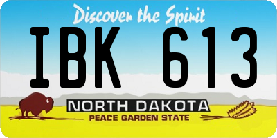 ND license plate IBK613