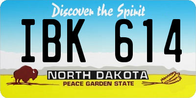 ND license plate IBK614