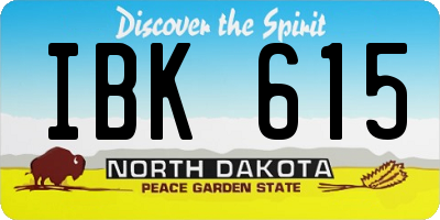 ND license plate IBK615