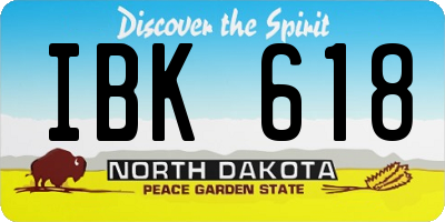 ND license plate IBK618