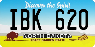 ND license plate IBK620