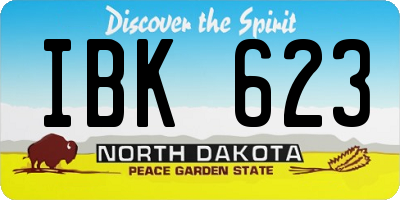 ND license plate IBK623