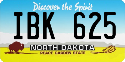ND license plate IBK625