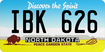 ND license plate IBK626