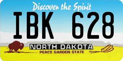 ND license plate IBK628