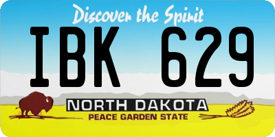 ND license plate IBK629