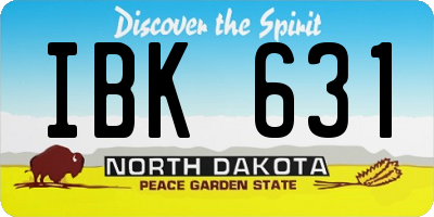 ND license plate IBK631