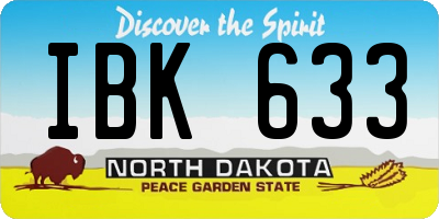 ND license plate IBK633