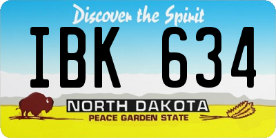 ND license plate IBK634