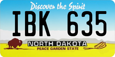 ND license plate IBK635