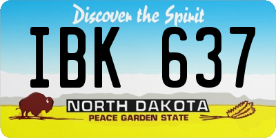 ND license plate IBK637