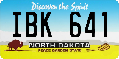 ND license plate IBK641