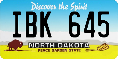 ND license plate IBK645