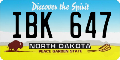 ND license plate IBK647