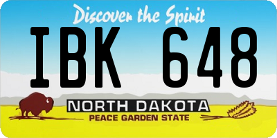 ND license plate IBK648