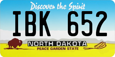 ND license plate IBK652