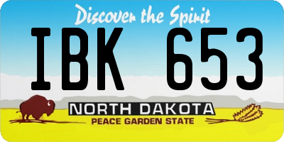 ND license plate IBK653
