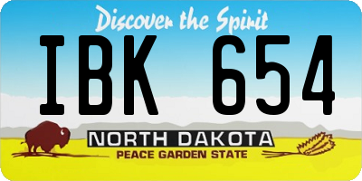 ND license plate IBK654