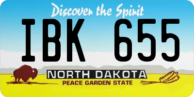 ND license plate IBK655