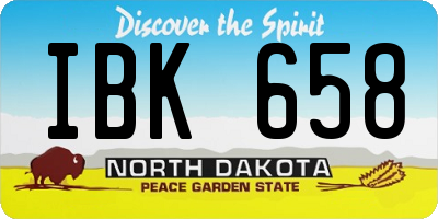 ND license plate IBK658