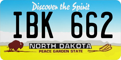 ND license plate IBK662