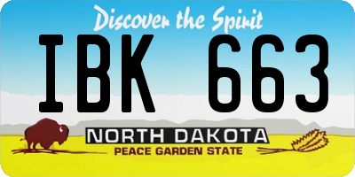 ND license plate IBK663