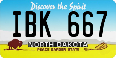 ND license plate IBK667