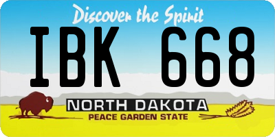 ND license plate IBK668