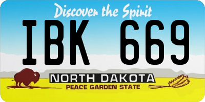 ND license plate IBK669