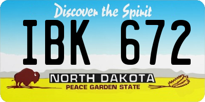 ND license plate IBK672