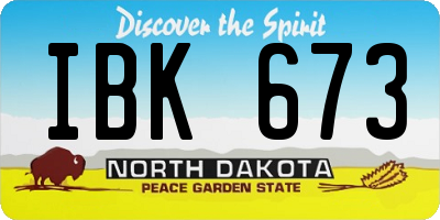 ND license plate IBK673