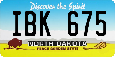 ND license plate IBK675
