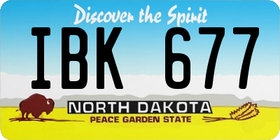 ND license plate IBK677