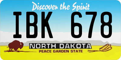ND license plate IBK678