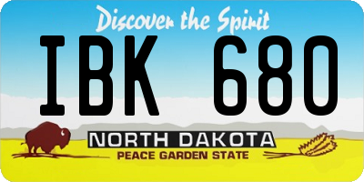 ND license plate IBK680