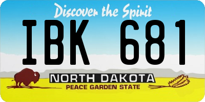 ND license plate IBK681